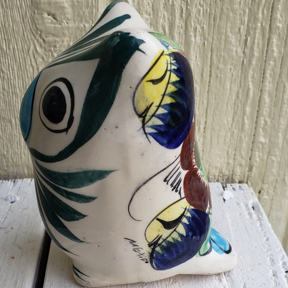 Vintage Hand Painted Owl Made in Mexico - Picture 4 of 11